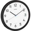 Wall Clock, Radio-Controlled, Black, Analog, Auto-Illuminated, Nighttime Second Hand Stop, ...