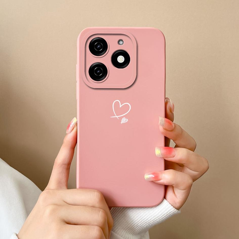 

Чехол для Itel A18s A70 Tecno Spark 20 20C Pop 8 Pova 6 Pro Чехлы-бамперы Pretty Love Heart Pattern Матовые жидкие силиконовые противоударные чехлы для телефонов Корпус Tecno Spark 20