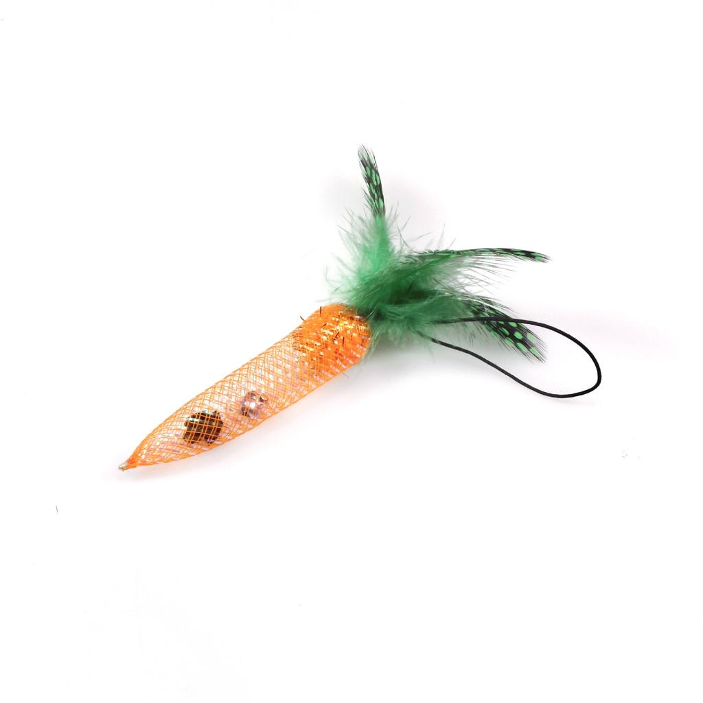 2pcs/3pcs Carrot Feather Cat Toy Interactive Pet Toys For Kitten Replacement Head