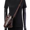 Womens Medieval Vintage Horse Head PU Leather Crossbody Bag Shoulder Bucket Bag Drawstring Pouch for Costume Parties