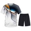 Men's 3D Geometric Water Drop Print Short Sleeve T-shirt Set