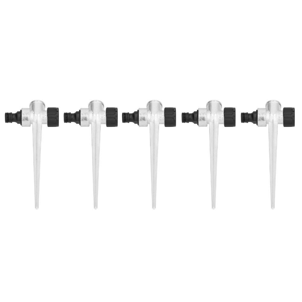 5PCS Silver Lawn Sprinkler Spike Base Zinc Alloy Lawn Sprinkler Spike for Yard  Plant Watering