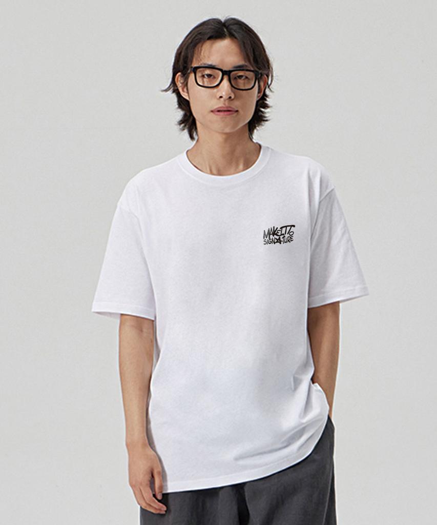 MAKEITTO [Graffiti3 Logo]Crew Neck Tee_White