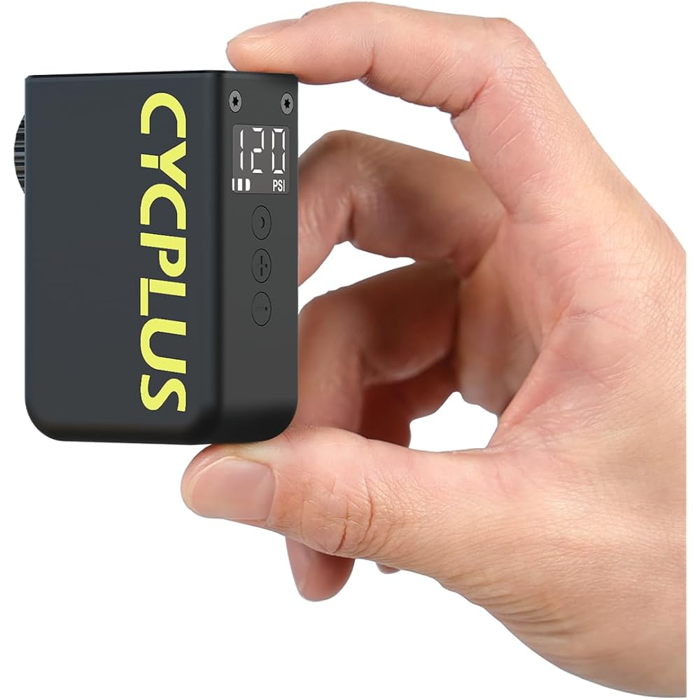 CYCPLUS AS2 ULTRA Electric Bicycle Pump, 120 PSI, Pressure Display, Ultra-Lightweight, Compact, Portable Pump, Auto-Shutoff, Schrader and Presta Valve