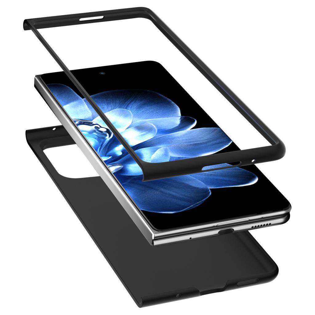 For Xiaomi Mix Fold 4 5G Case Genuine Cow Leather+PC Anti-Drop Phone Cover