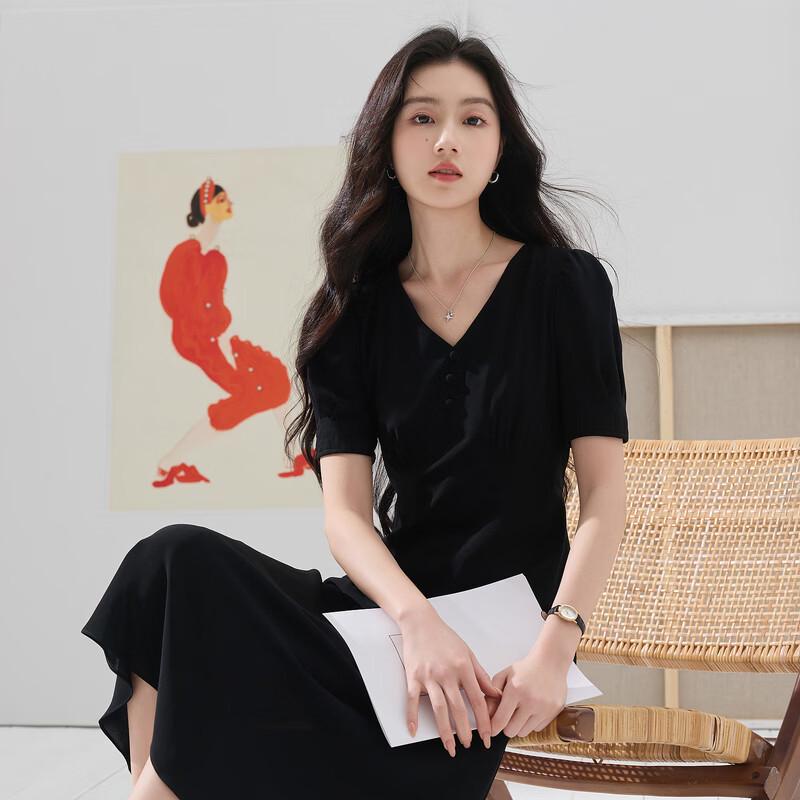 French Style A-line Little Black Dress