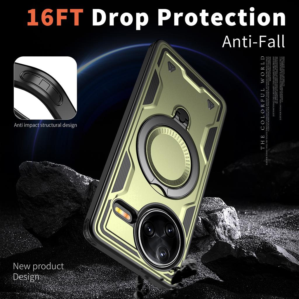 For Magsafe Armor Bracket Case For Xiaomi 14T Pro Redmi K80 Pro POCO F7 X7 Pro Ultra 5G C71 Turbo4 A5 Fold Stand Magnetic Cover