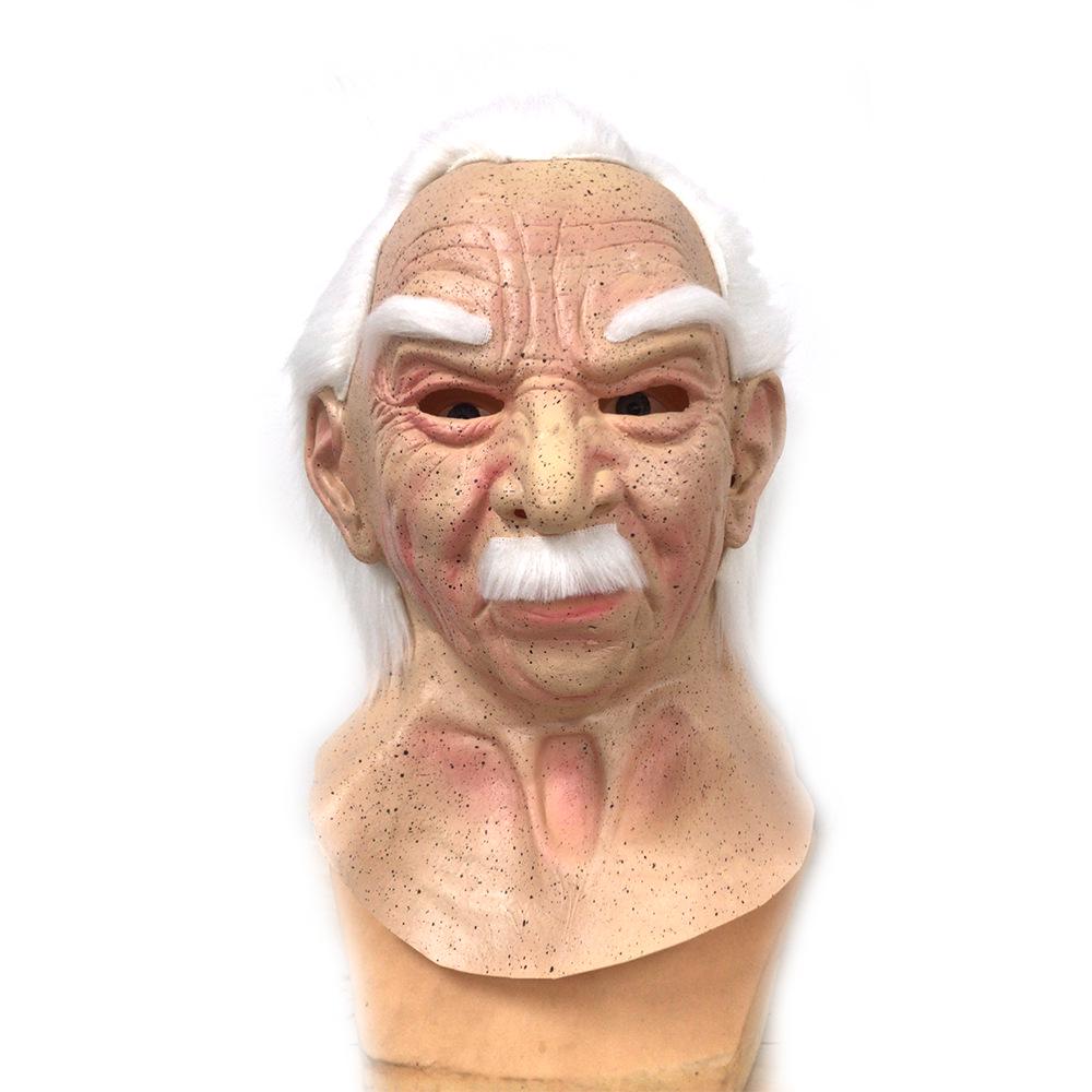 Maschera Realistica da Anziano - Copricapo Spaventoso per Halloween