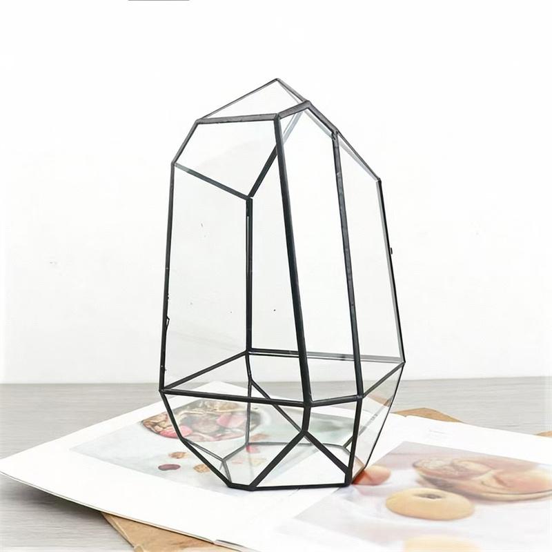 Micro Ecological Geometric Glass Terrarium Handmade Geometric Plant Vase Modern Planter for Moss Succulents Tabletop Greenhouse