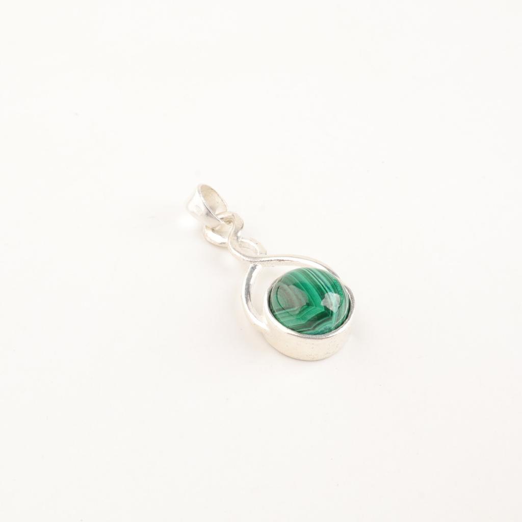 Malachite Gemstone 925 Sterling Silver Jewelry Handcrafted Pendant Gift For Wife CP-25-26