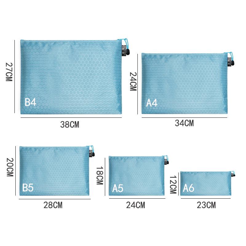 Jianteng Waterproof A4 Football File Bag - Thick Canvas Zipper Document Holder for Students