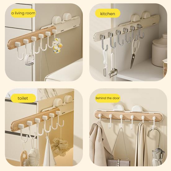 Suction Cup Hook Retractable Design Hanger Strong Load-bearing Simple Installation Bathroom Kitchen Tool Hook Towels Keys Holder