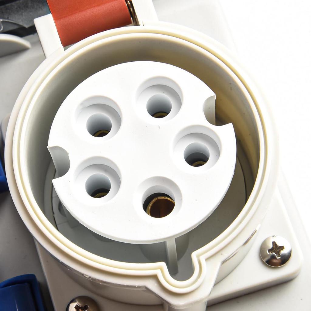 Outdoor Waterproof Distribution Box with Robust Design and Multiple Sockets for Construction Site Applications