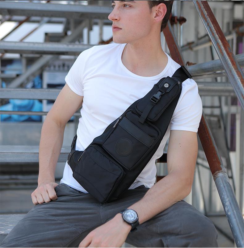 Retro Canvas Crossbody Crescent Bag - Large Capacity Men's Chest Bag