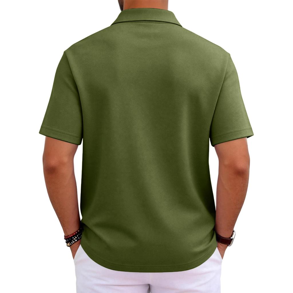 Men’s Casual Polo Shirt Short Sleeve Breathable Classic Fit Top for Everyday Outdoor Wear mens polo shirts short sleeve golf polos for men