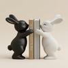 Nordic Rabbit Book Stand Artistic Decorative Statues Resin for Entryway