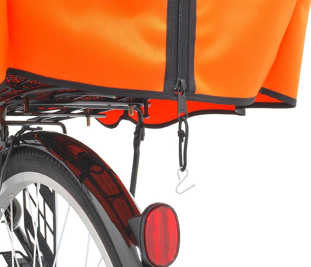 Oka Seisakusho Bicycle Basket Cover, Rear, Black (Fabric, 360mm W X 450mm D X 250mm H)