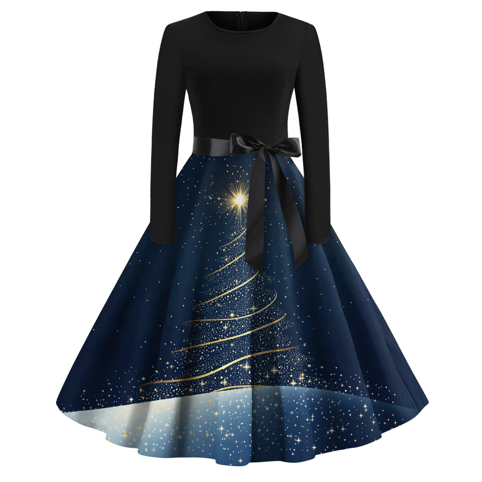 

Женское повседневное и модное винтажное платье с круглым вырезом и принтом XXXXL