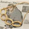 Trendy Geometric Metal Choker & Necklace Bracelet Set