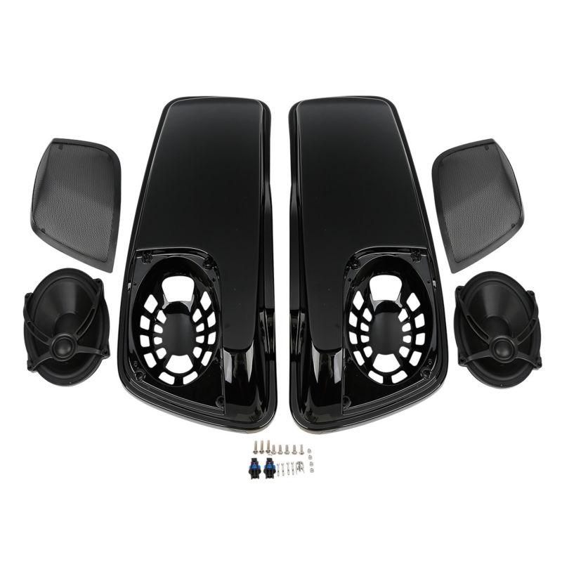 Motorcycle Saddlebag Lids With 5"X7" Speakers For Harley Touring Road King Electra Glide Street Glide Ultra-Classic 2014-2024
