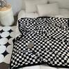 Checkered & Houndstooth Coral Fleece Blanket Soft Warm All-Season Throw for Sofa Office Nap
