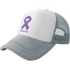 Pancreatic Cancer Awareness Trucker Hat Purple Ribbon Mesh Snapback Cap for Unisex Outdoors