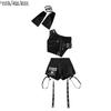 Girls Hip Hop Shiny Crop Top Pants Kids K-pop Jazz Shorts Dance Culottes Clothes Sets Children Streetwear Girl Group Costume