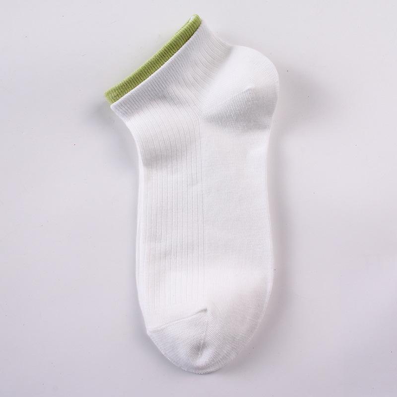 Female Spring and Summer Thin Leisure All Match Pure Color Double Screw Sports Sweat Breathable Socks