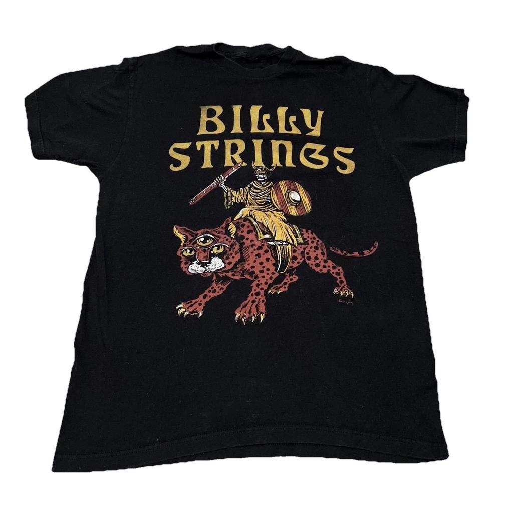 Vtg Billy Strings Tour Cadeau Voor Fans Katoen Zwart Alle Maten T-shirt BL425