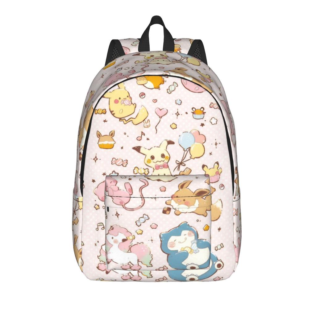 Cute Cartoon Monster Classical Backpack Lightweight High School Work Pokemoned Daypack for Men Women Laptop Canvas Bags