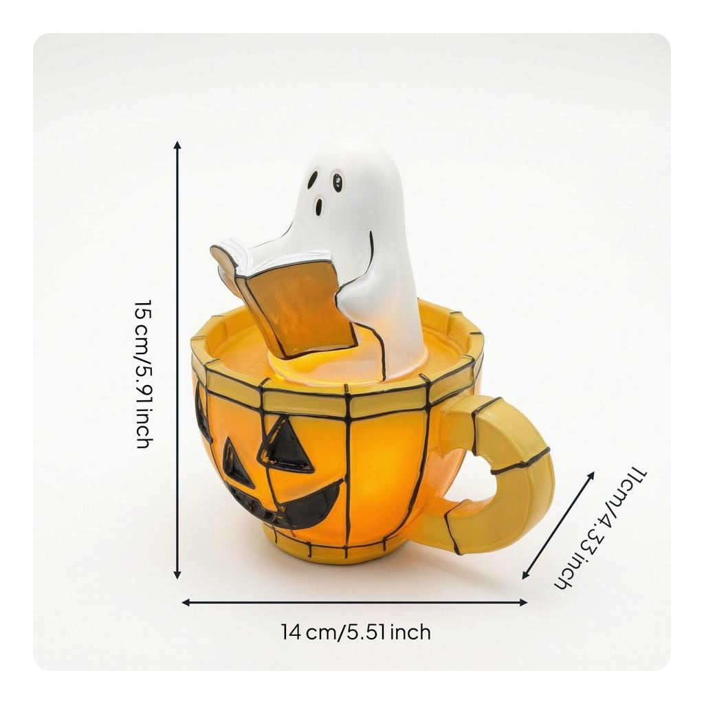 Decorative Lamp Spooky Tabletop Ornament with Light Compact for Bookshelf, Party
