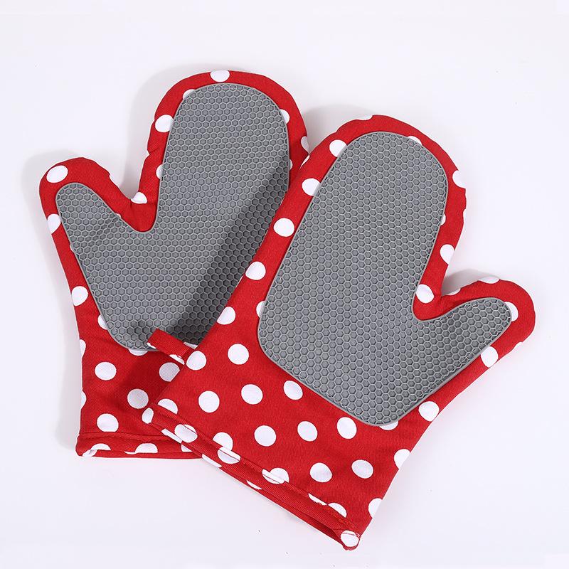 1Pari Oven Mitts Heat Resistant Non-Slip Silicone Grips Kitchen Mitts for Oven