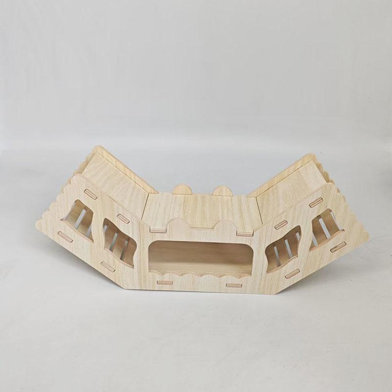 Unterirdische Höhle Hamster Goldener Bär Zwerg Peeking Haus Multifunktionales Holzlandschaft Natürlicher Windschutz Benutzt