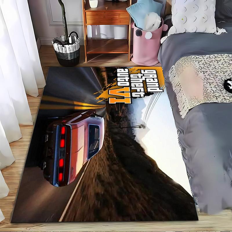 

Фланелевый ковер с принтом игры Grand Theft Auto, нескользящий, подходит для декора спальни, гостиной и детской комнаты 40x60cm( 15x23in )