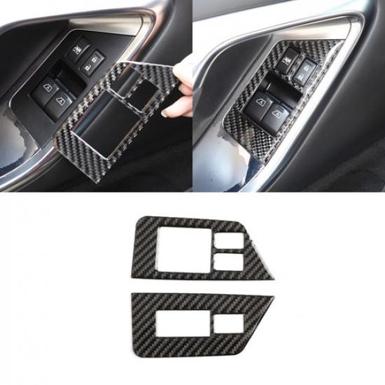 4 Pièces Fibre de Carbone Couvercle de Panneau de Commutateur de Lève-Vitre Garniture Pour Nissan GT-R R35 08-16