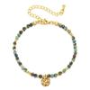 Fashionable Irregular Natural Stone Beaded Bracelet, Ethnic Style Stainless Steel Colored Jewelry Bracelet