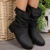 Short Martin Boots Women's 2025 Fall/winter New Belt Buckle Pleated Fashion Women's Boot Trend