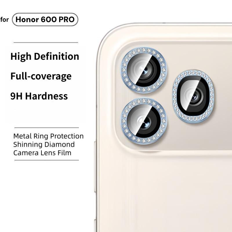 HD Eagle‑Eye Metal Alloy Ring Tempered Glass Camera Lens Protector For Honor 600 Pro 600 Lite Full‑Coverage Anti‑Scratch Cover