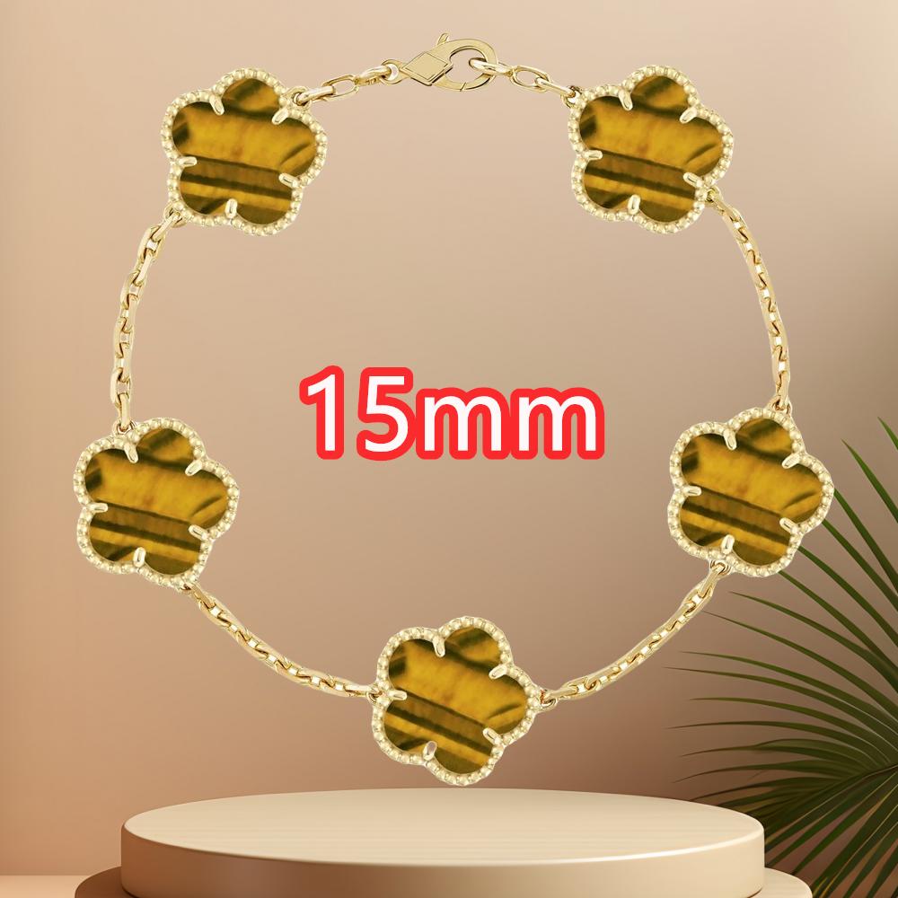 Classic Simple Fashion Five-leaf Flower Pendant Bracelet Natural Stone Clover Pendant Women's Party Daily Wear Zircon