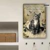 D Flat Retro Cat Art Metal Sign Angels Have Whiskers Cats Butterflies Books X Inch Wall Decor