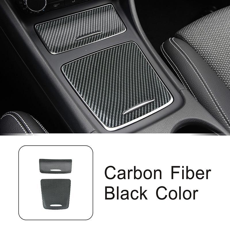 

Carbon Fiber Color Car Accessories Console Storage Box Panel Cover Trim For Mercedes Benz A Class W176 CLA C117 GLA X156 2013-18 углеродного волокна черного
