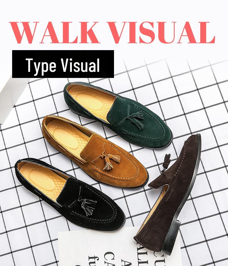 Men's Trendy Autumn Slip-on Loafers - British Style Casual Leather Moccasins with Soft Sole