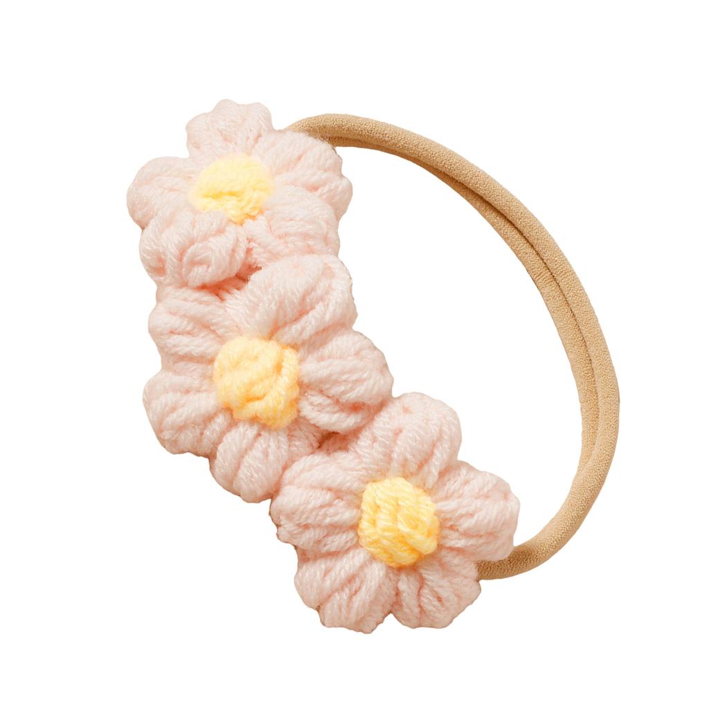 Infant Knitted Flower Charm Headband for 100 Day Photography Soft and Safe Breathable Baby Headdress Photoshoots Props