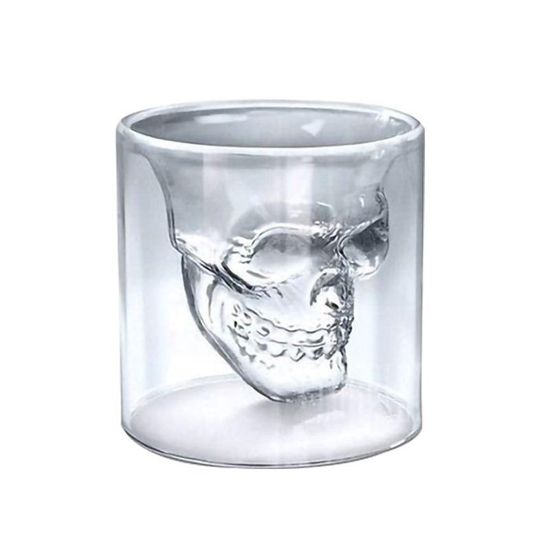 

Высококачественная жаропрочная 25 мл мини-модная голова черепа, креативная хрустальная вечерние чашка для водки и вина 3pcs