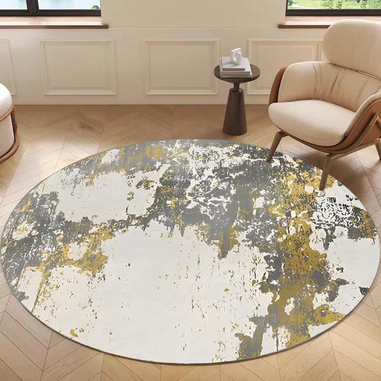 Modern Art Earth Moon Round Carpet Mat Rug Abstract Swirl Starry Sky Ink Splash  Home Decoration Living Room Bedroom Office