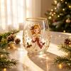 Bicchieri Unici per Feste di Natale 330ML Bicchiere d'Acqua in Vetro, Motivo Ghirlanda/Babbo Natale/Alce/Calze/Pupazzo di Neve Vetro Festivo Edizione Limitata Regalo