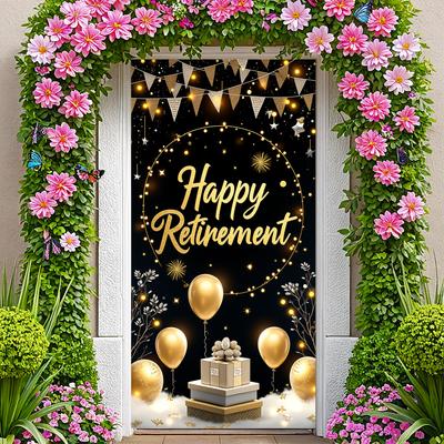 Bannière de Célébration Ballons Bannière de Décoration pour Boîte Cadeau de Retraite Bannière de Retraite pour Célébration d'Adulte