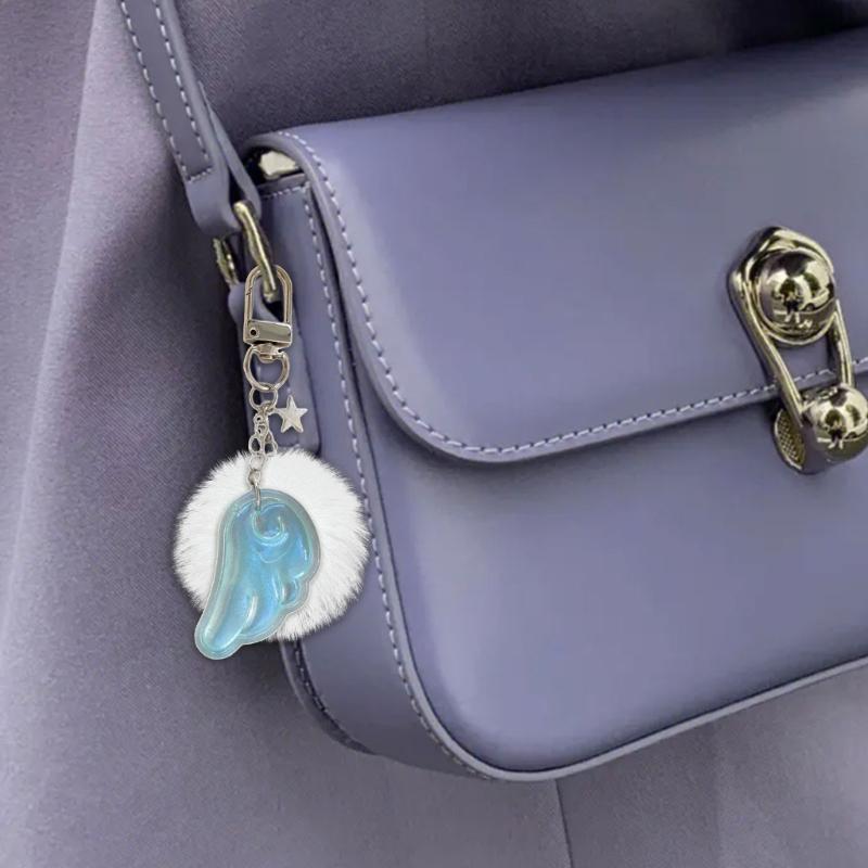 Cute Angel Star Keychain Key Accessory Practical Key Holder Cartoon Key Jewelry Alloy Texture Suitable for Woman Girls