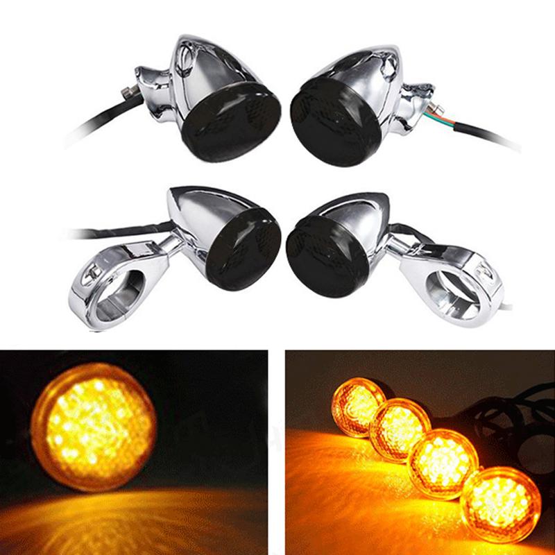 4PCS 39mm/41mm Front Rear Motorcycle Turn Signal Light Amber Turn Signals Indicator Lamp For Harley Motorcycle Accessories