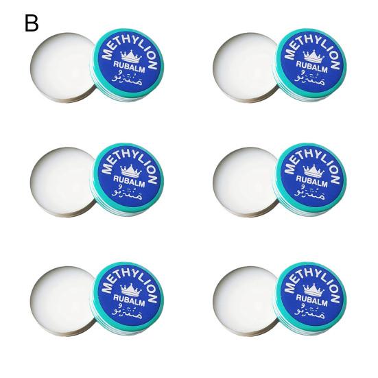 6Pcs 3/4G Herbal Menthol Cooling Balm Headaches Migraines Muscle Pain Bite Itching Fatigue Relief Calming Natural Summer Traveling Portable Cooling